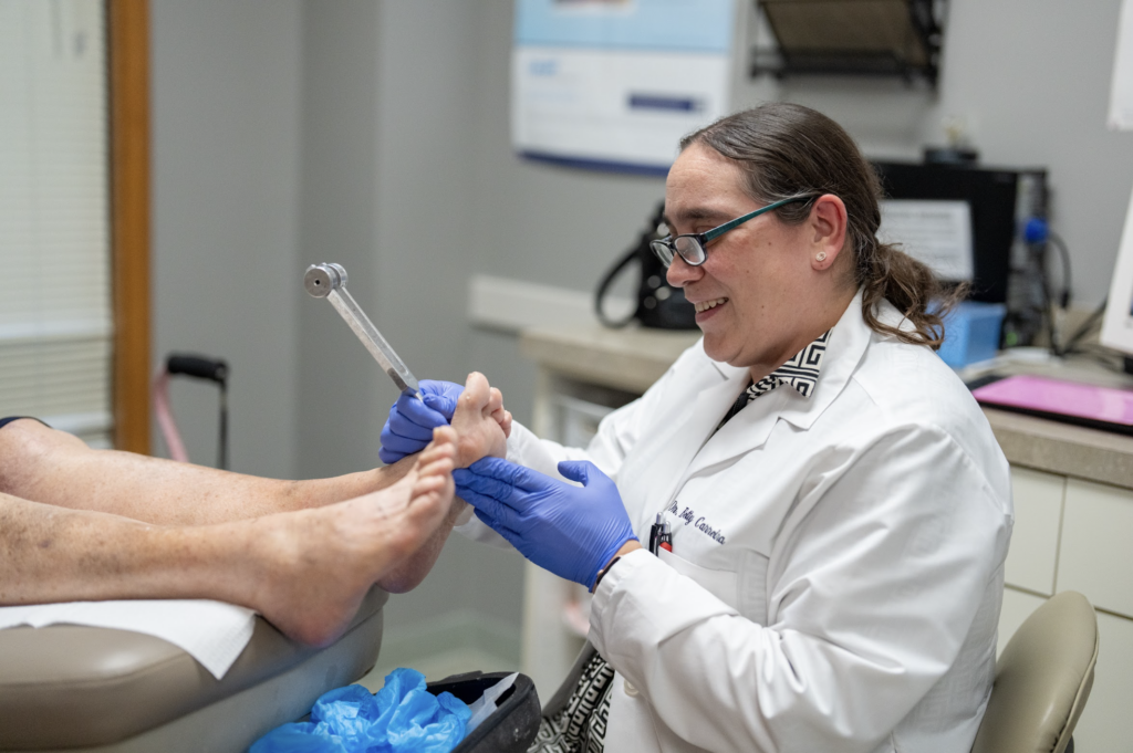 our CT podiatrist Dr. Betty Carreira, treating hammer toe pain